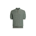 Polo manche courte soie vert gris DG relief