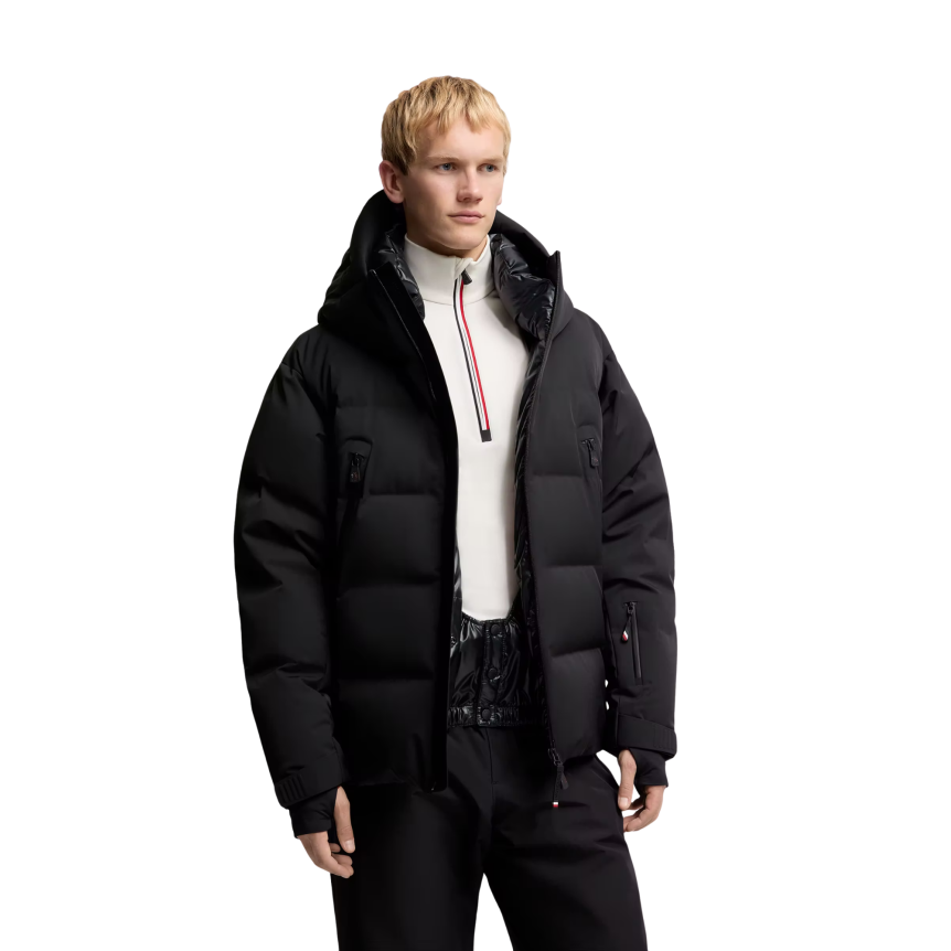Veste de ski doudoune à capuche Fellberg nylon noir mat Moncler Grenoble
