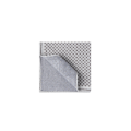 Pochette en soie gris argent à motif géométrique