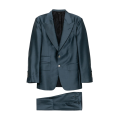 Costume à simple boutonnage laine soie mélangée bleu