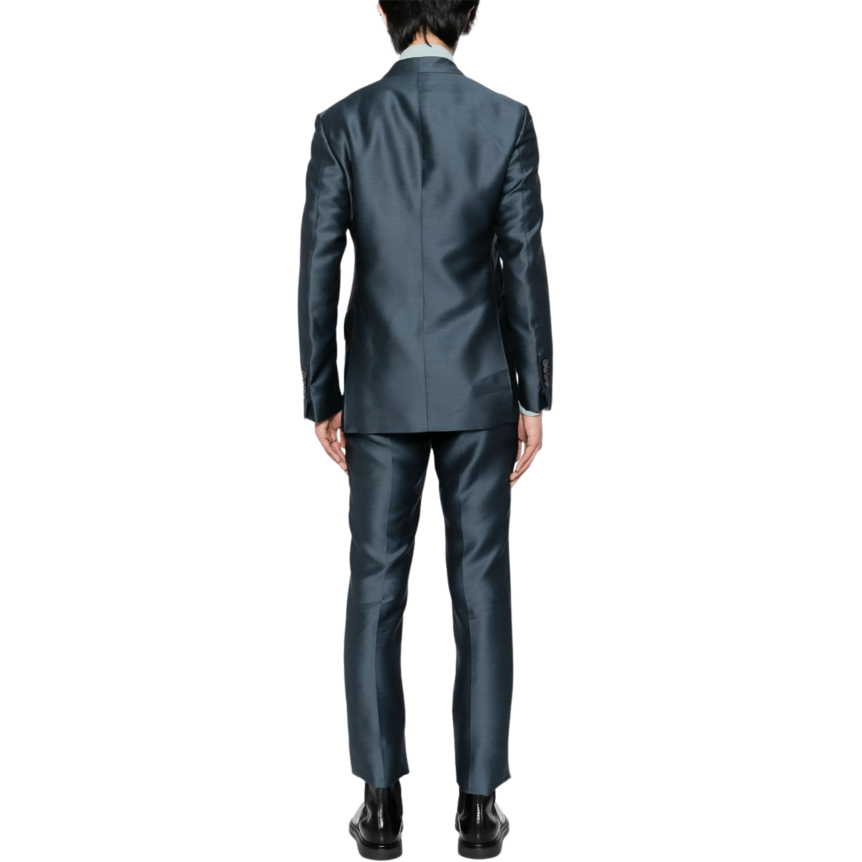 Costume à simple boutonnage TOM FORD laine soie mélangée bleu