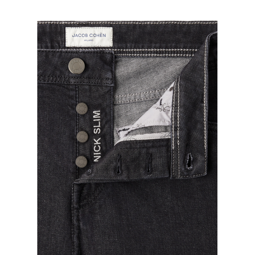 Jean Nick 5 poches JACOB COHEN super slim coton noir