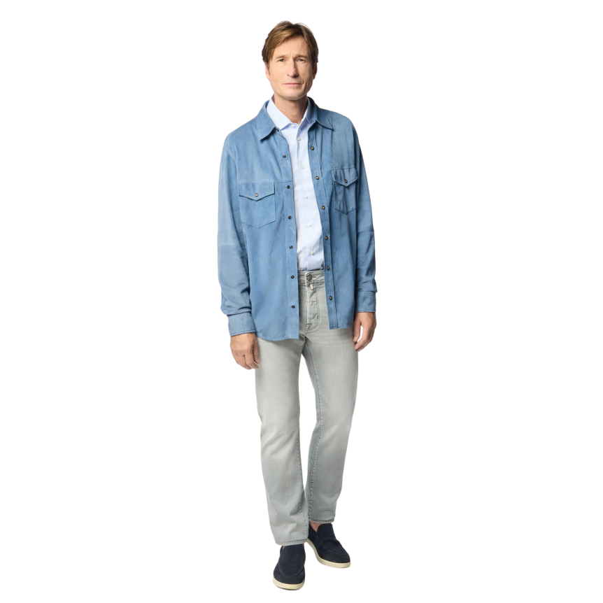 Jean JACOB COHEN Bard 5 poches regular slim coton denim gris stone