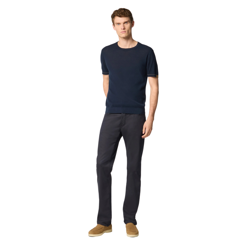 Pantalon JACOB COHEN Bard 5 poches slim classique coton bleu marine