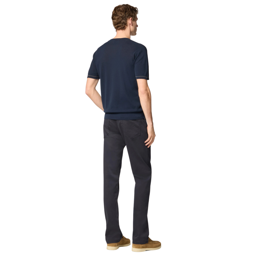 Pantalon JACOB COHEN Bard 5 poches slim classique coton bleu marine