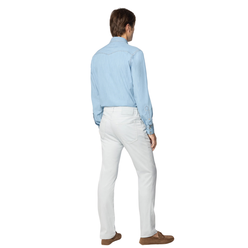 Pantalon JACOB COHEN Bard 5 poches slim classique coton bleu ciel
