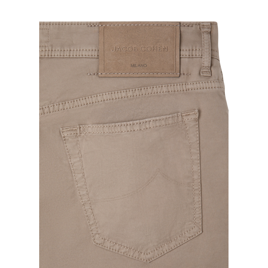 Pantalon JACOB COHEN Bard 5 poches slim classique coton marron clair taupe