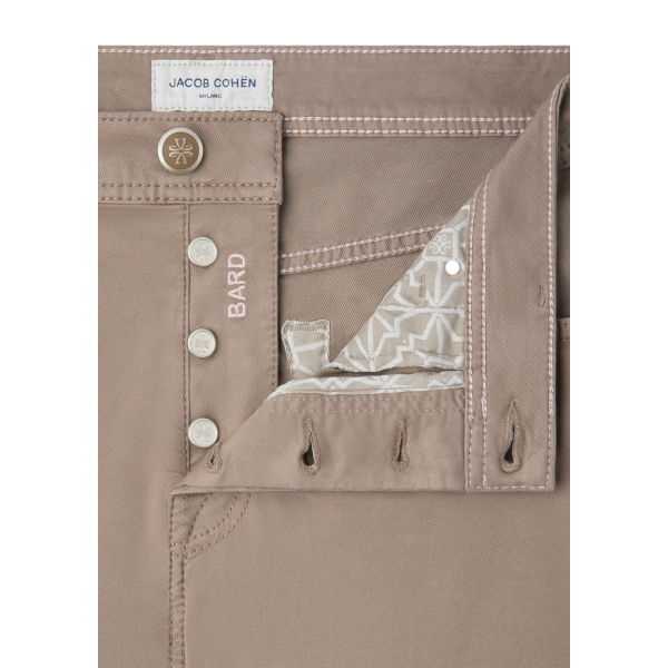 Pantalon JACOB COHEN Bard 5 poches slim classique coton beige foncé