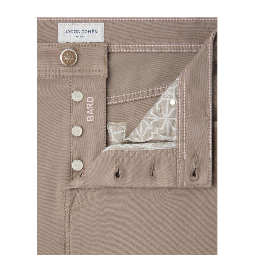 Pantalon JACOB COHEN Bard 5 poches slim classique coton beige foncé