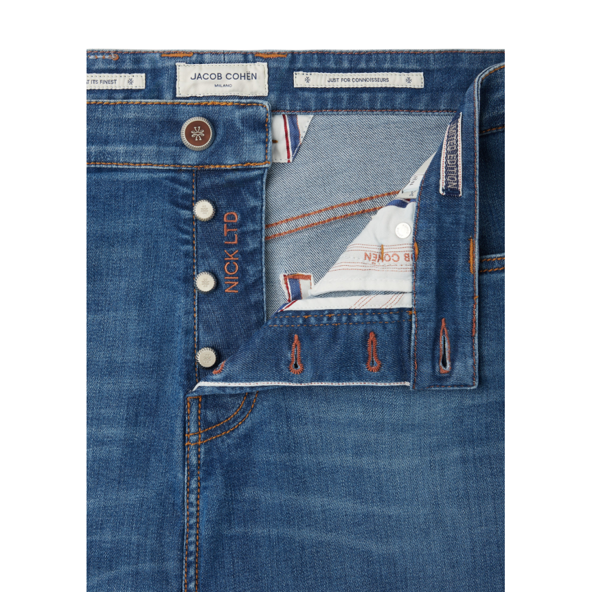 Jean JACOB COHEN Nick Limited Edition 5 poches denim coton bleu moyen délavé vintage