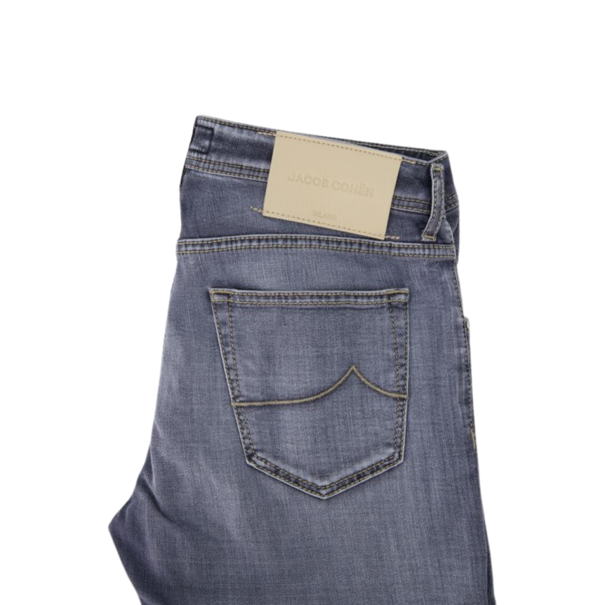 Jean Nick Slim JACOB COHEN 5 poches super slim taille basse coton gris