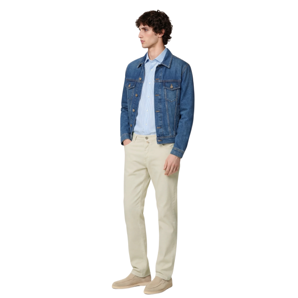 Pantalon JACOB COHEN 5 poches droit Edo coton beige