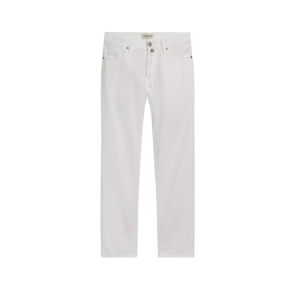 Pantalon 5 poches droit JACOB COHEN Edo coton blanc
