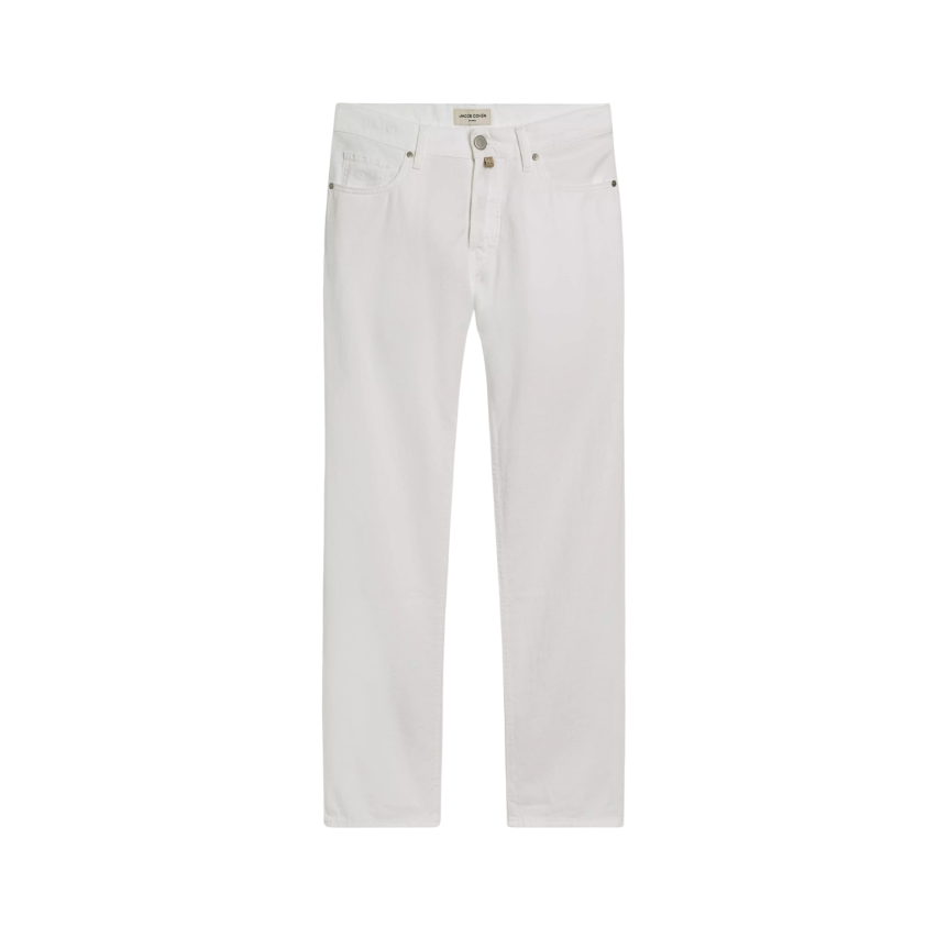 Pantalon 5 poches droit JACOB COHEN Edo coton blanc