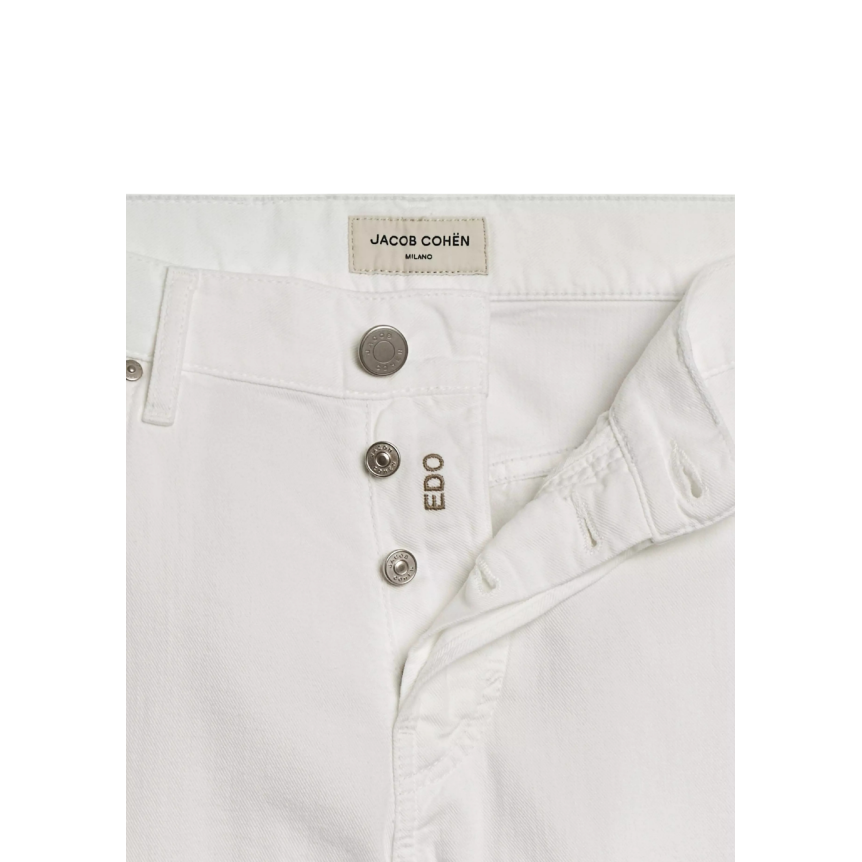 Pantalon 5 poches droit JACOB COHEN Edo coton blanc