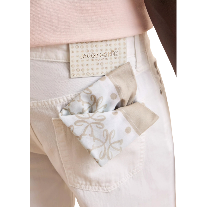 Pantalon 5 poches droit JACOB COHEN Edo coton blanc