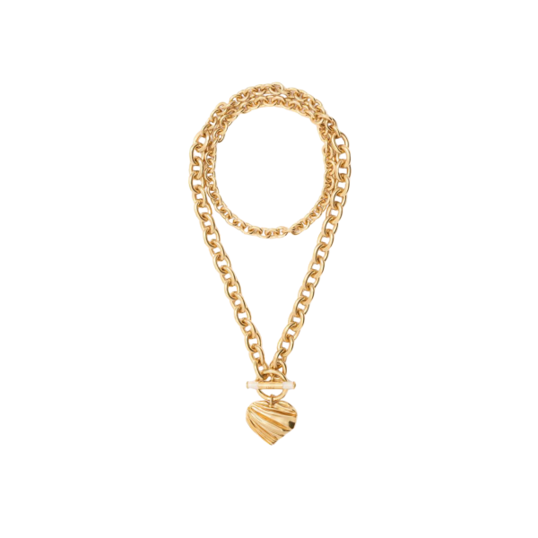 Collier CHLOE Pleated Heart laiton doré  coeur