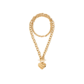 Collier Pleated Heart laiton doré coeur