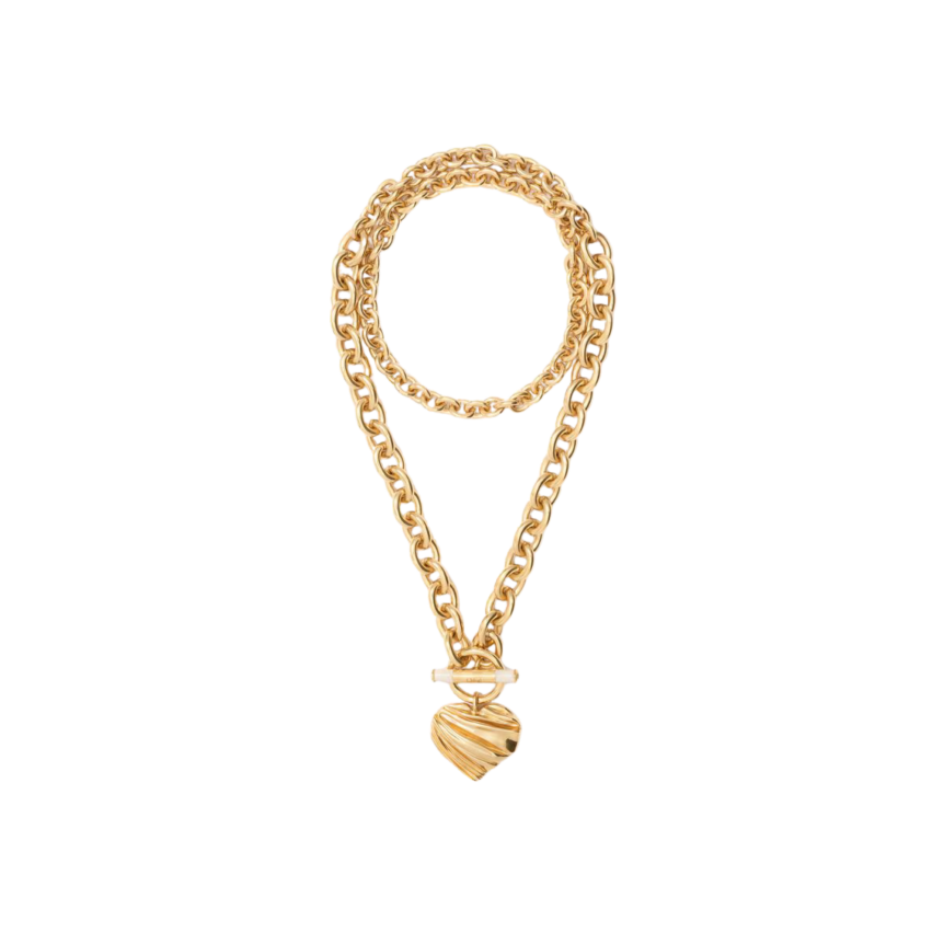 Collier CHLOE Pleated Heart laiton doré  coeur
