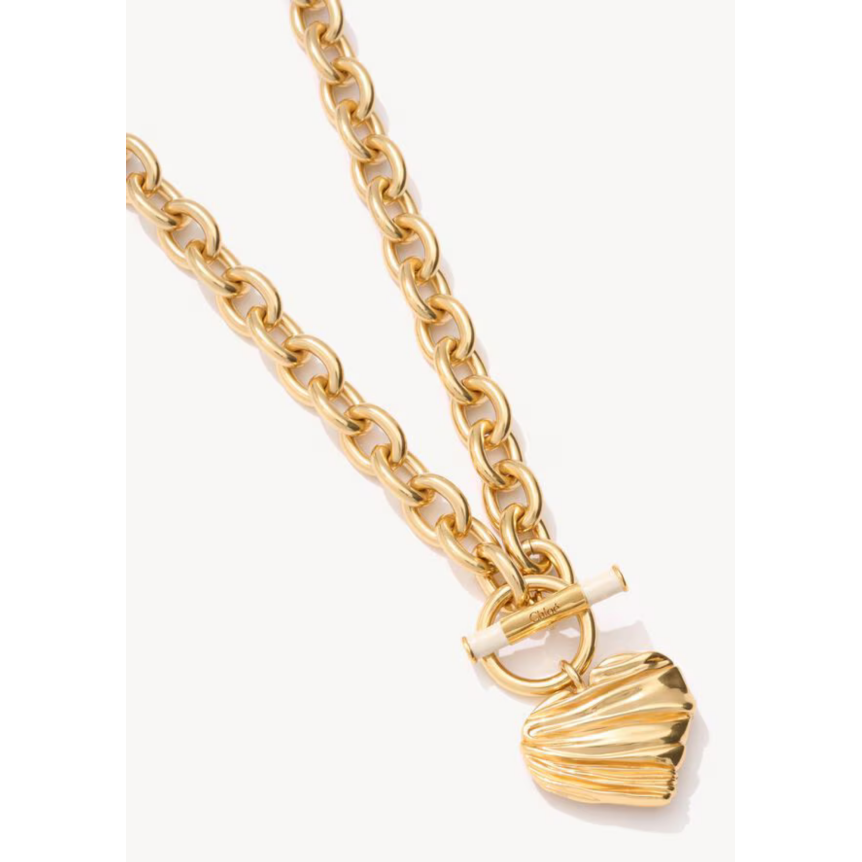 Collier CHLOE Pleated Heart laiton doré  coeur