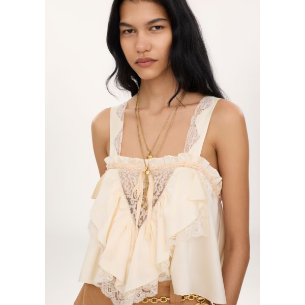 Collier CHLOE Mini Paddington double rang cœur laiton doré