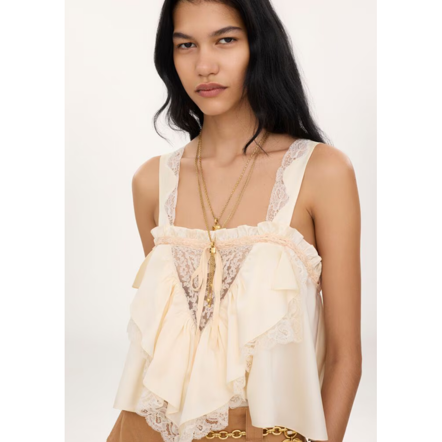 Collier CHLOE Mini Paddington double rang cœur laiton doré