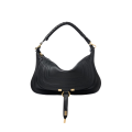 Petit sac porté épaule Marcie en cuir lisse noir