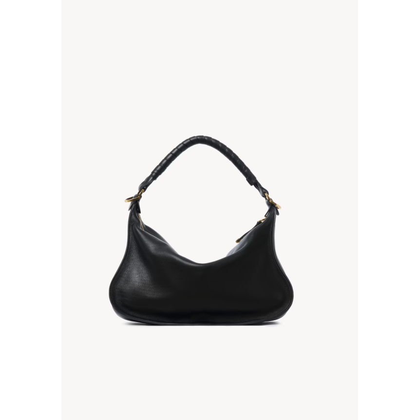 Petit sac porté épaule CHLOE Marcie en cuir lisse noir