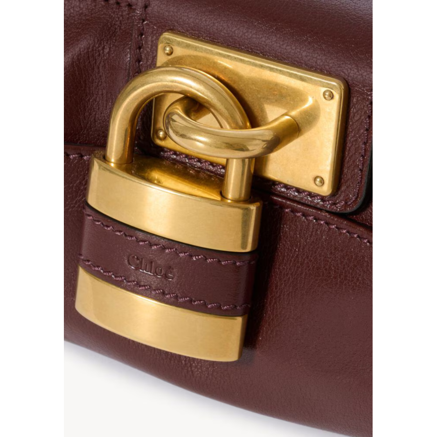 Petit sac à bandoulière CHLOE Paddington en cuir de buffle grainé marron
