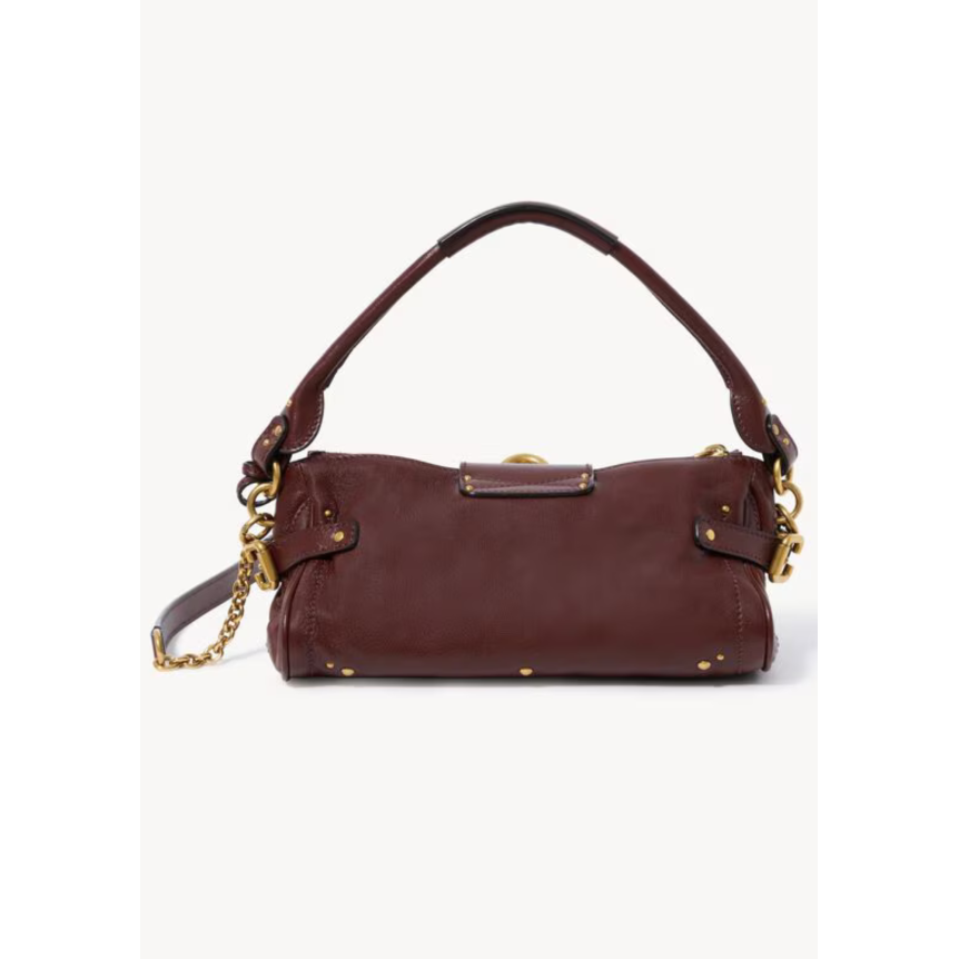 Petit sac à bandoulière CHLOE Paddington en cuir de buffle grainé marron