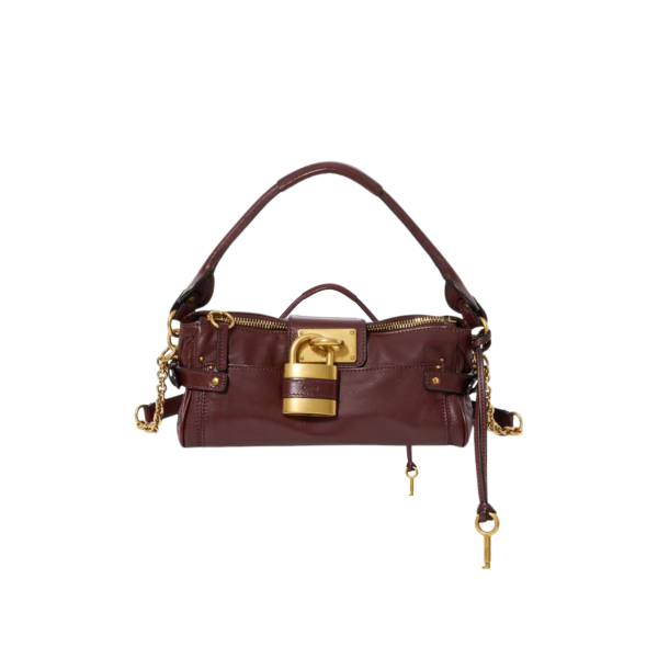 Petit sac à bandoulière CHLOE Paddington en cuir de buffle grainé marron