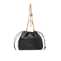 Petit sac boule  Icons chaîne porté épaule en cuir d'agneau nappa lisse noir