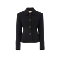 Veste blazer ajustée en laine bouclette noir martingale