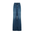 Pantalon Jean très large palazzo taille haute denim de coton bio bleu