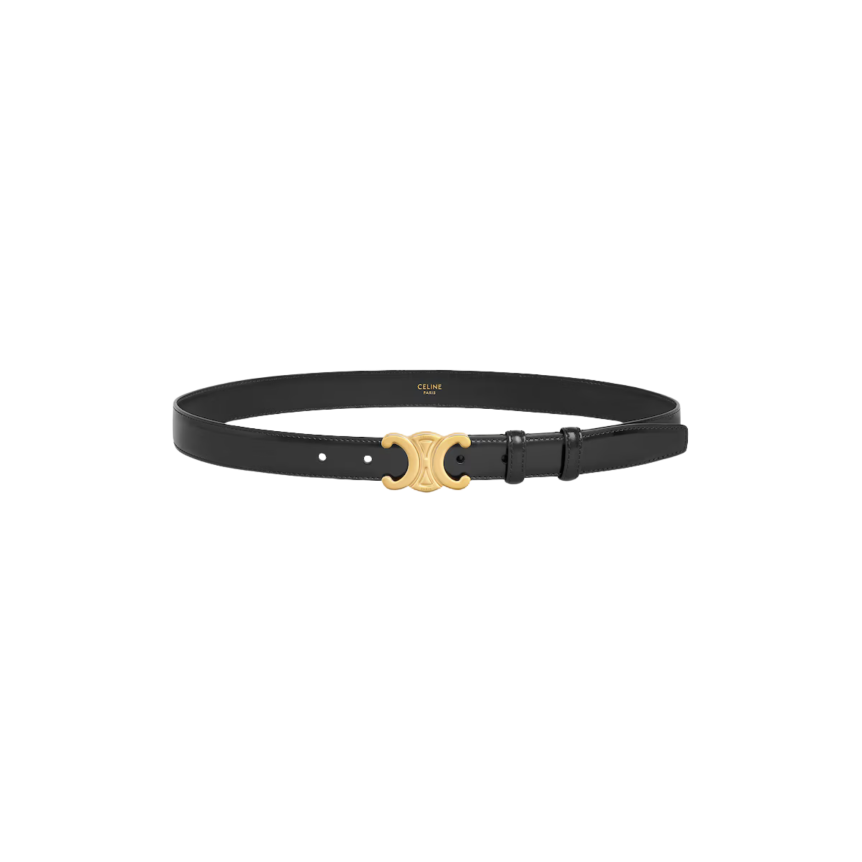 Ceinture CELINE Triomphe cuir taurillon noir Triomphe doré