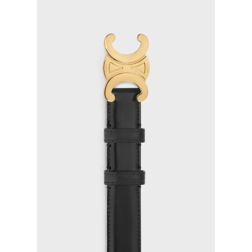 Ceinture CELINE Triomphe cuir taurillon noir Triomphe doré