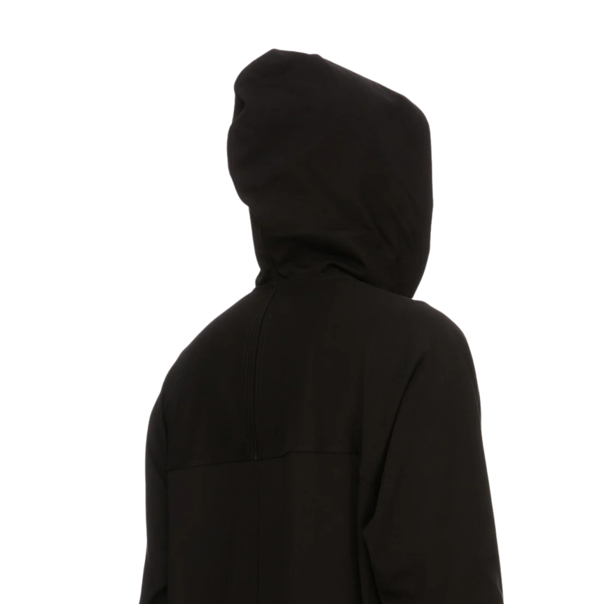 Sweat-shirt zippé à capuche Coupe vent RICK OWENS FW26 TOWER en jersey de coton épais noir
