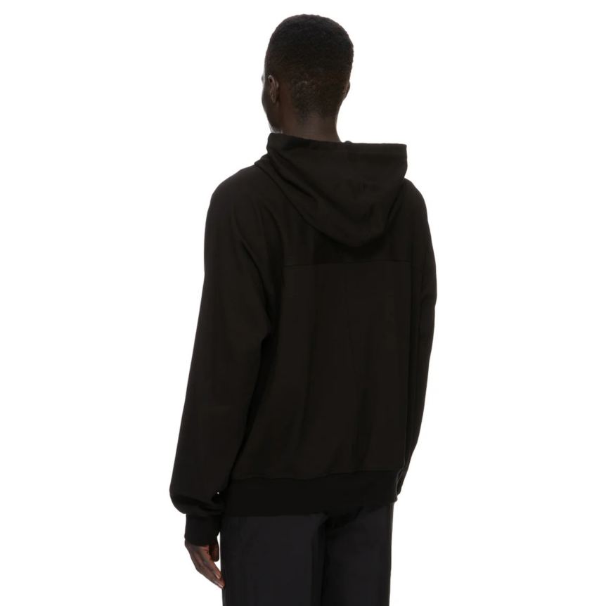 Sweat-shirt zippé à capuche Coupe vent RICK OWENS FW26 TOWER en jersey de coton épais noir