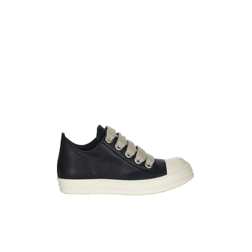 Basket basse RICK OWENS FW26 Tower Jumbolace en cuir de vachette pleine fleur noir