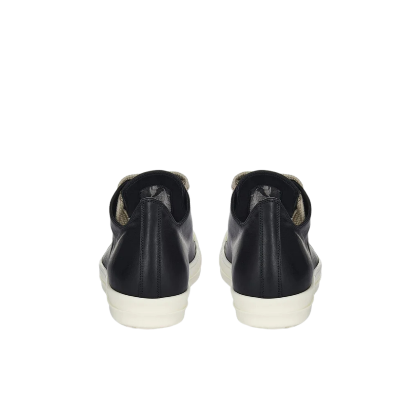 Basket basse RICK OWENS FW26 Tower Jumbolace en cuir de vachette pleine fleur noir