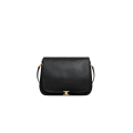 Sac Besace Soft Triomphe cuir agneau souple brillant noir
