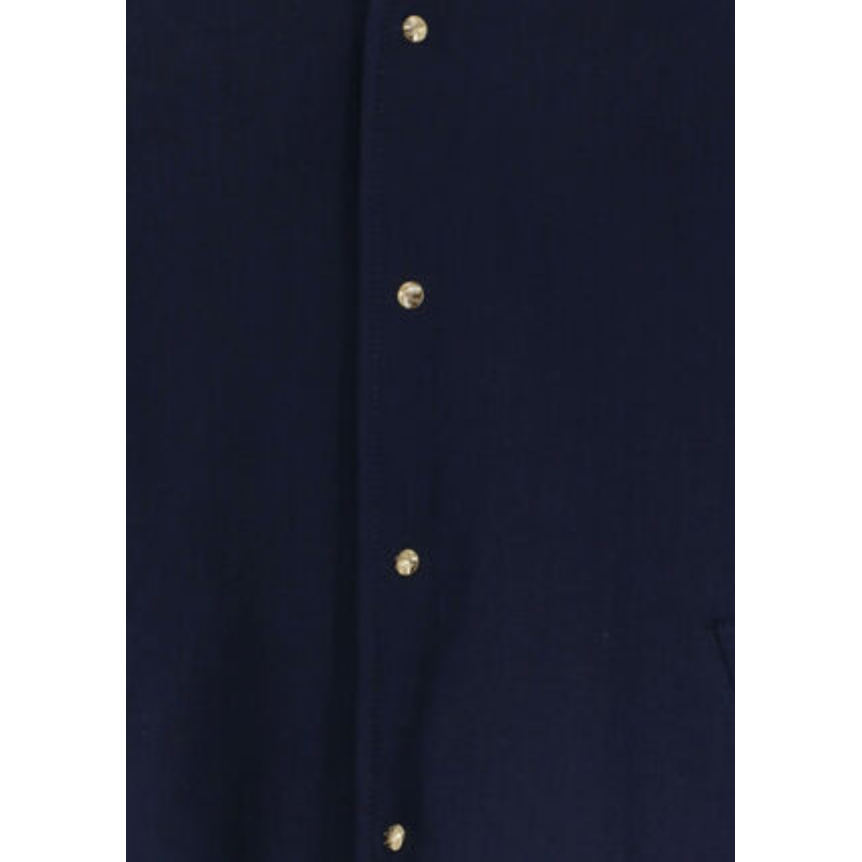 Veste Paletot CELINE col rond cuir agneau bleu marine intérieur foulard bouton pression Triomphe