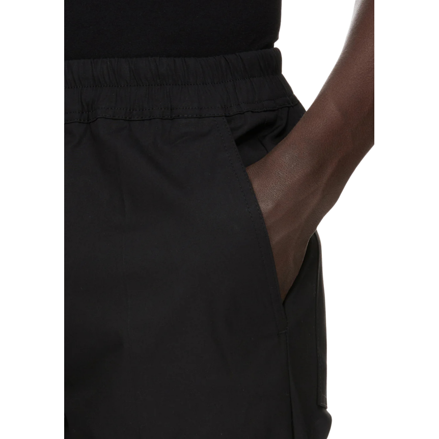 Pantalon droit RICK OWENS FW26 Tower Dietrich Drawstray popeline coton noir poche plaquée