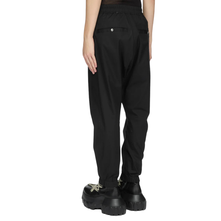 Pantalon de survêtement RICK OWENS FW26 Tower Tecualt popeline coton épais noir bas zippé