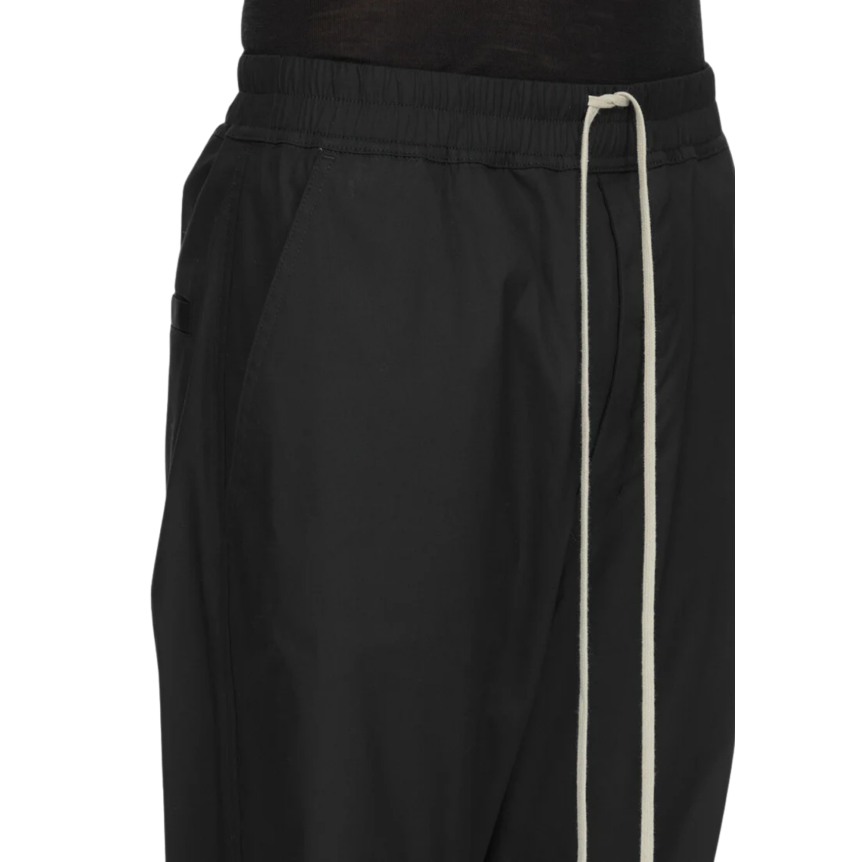 Pantalon de survêtement RICK OWENS FW26 Tower Tecualt popeline coton épais noir bas zippé