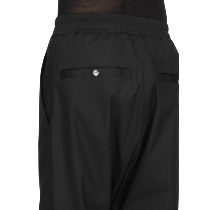 Pantalon de survêtement RICK OWENS FW26 Tower Tecualt popeline coton épais noir bas zippé