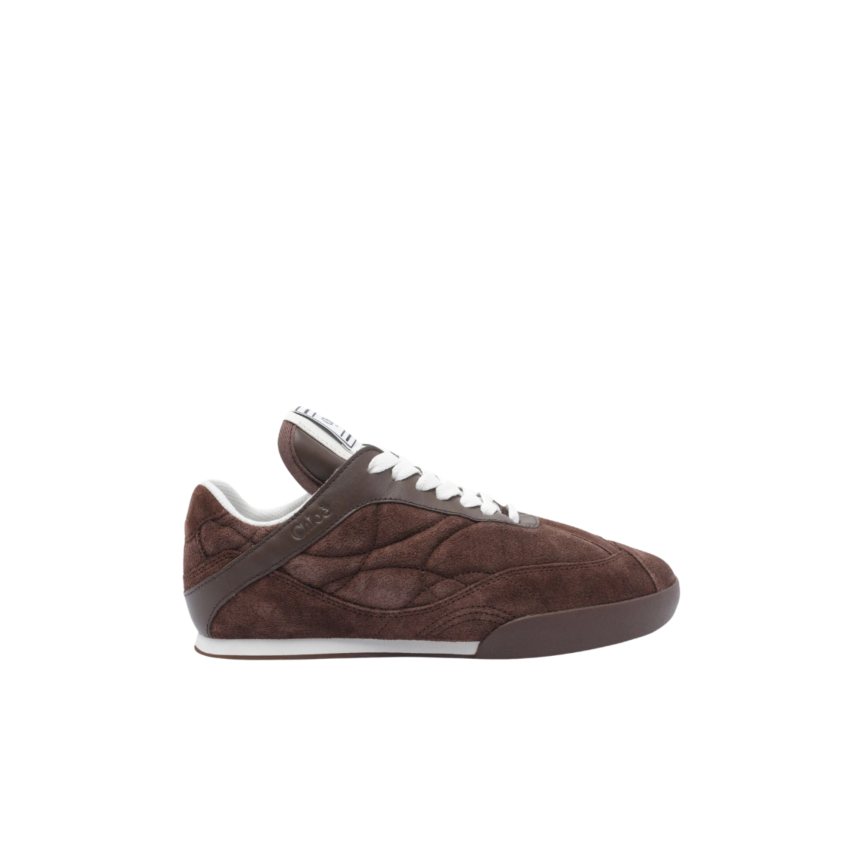 Baskets CHLOE Kick cuir daim marron blanc
