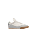 Baskets Kick cuir blanc bleu ciel semelle beige
