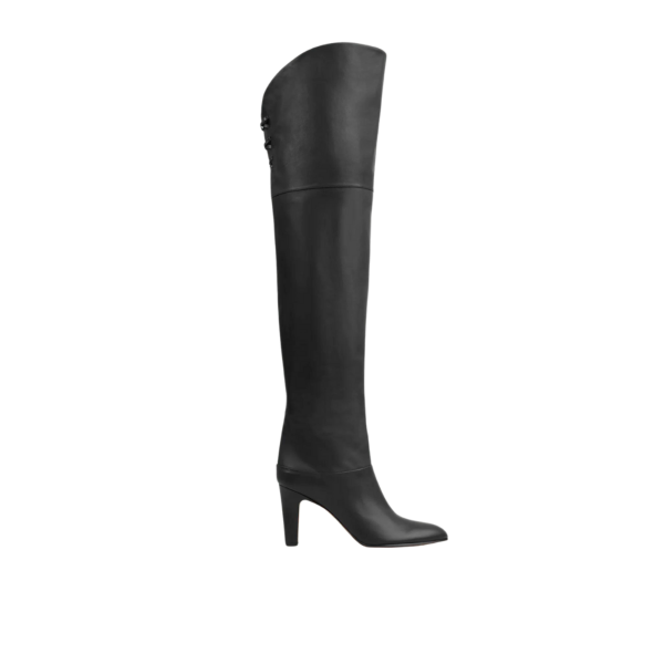 Bottes Cuissardes CHLOE Eve cuir veau brillant noir