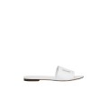 Mules cuir veau blanc logo DG